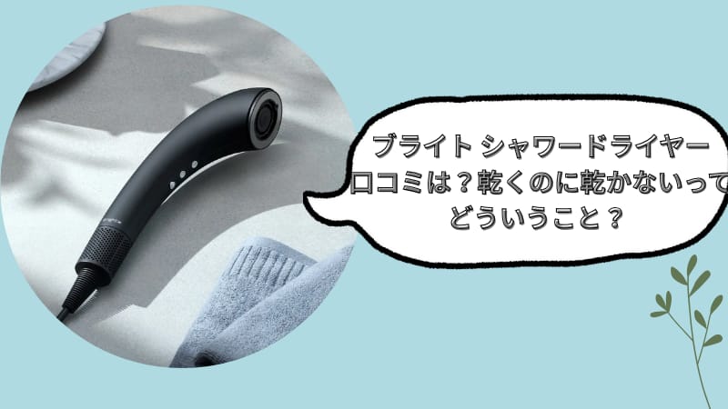 ブライト シャワードライヤーの口コミは？乾くのに乾かないってどういうこと？